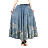 Falda vaquera bohemia con flores